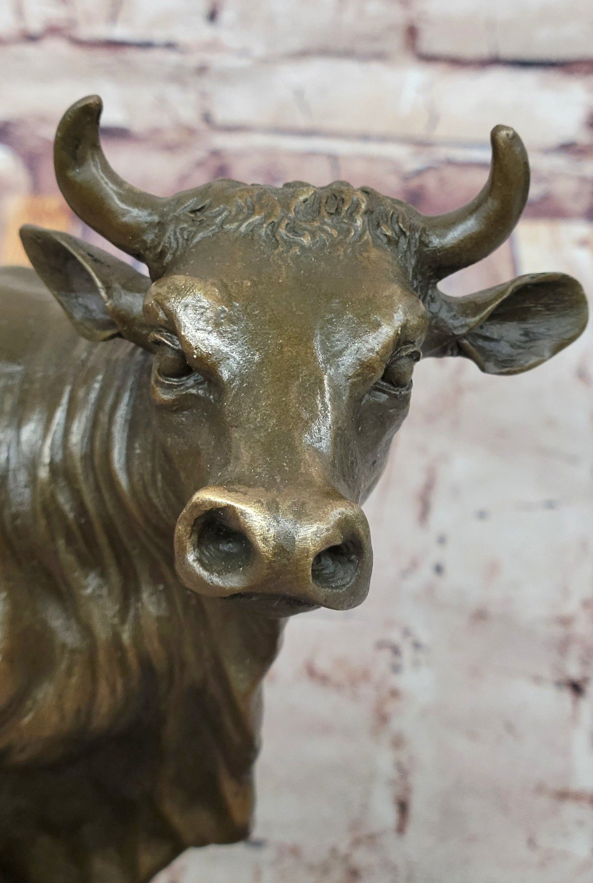 Classic Bronze Cow Sculpture by Isidore Bonheur – Detailed Farm Animal Statue on Marble Base