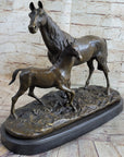 PJ Mene Horse & Foal Bronze Statue Sculpture Figure Equestrian Horses Decor 14" x 17"