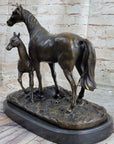 PJ Mene Horse & Foal Bronze Statue Sculpture Figure Equestrian Horses Decor 14" x 17"