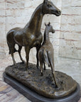 PJ Mene Horse & Foal Bronze Statue Sculpture Figure Equestrian Horses Decor 14" x 17"