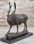 Signed Milo Male Deer Stag Buck Wildlife Bronze Sculpture Statue Figurine Art