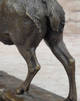 Signed Milo Male Deer Stag Buck Wildlife Bronze Sculpture Statue Figurine Art