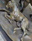 HORSES HARMONY STALLION BRONZE SCULPTURE STATUE HOT CAST MARBLE BASE FIGURINE SA
