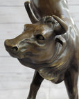Frederic Remington Cowboy Rodeo Bull Rider Western Bronze Statue Sculpture 16" x 11.5"