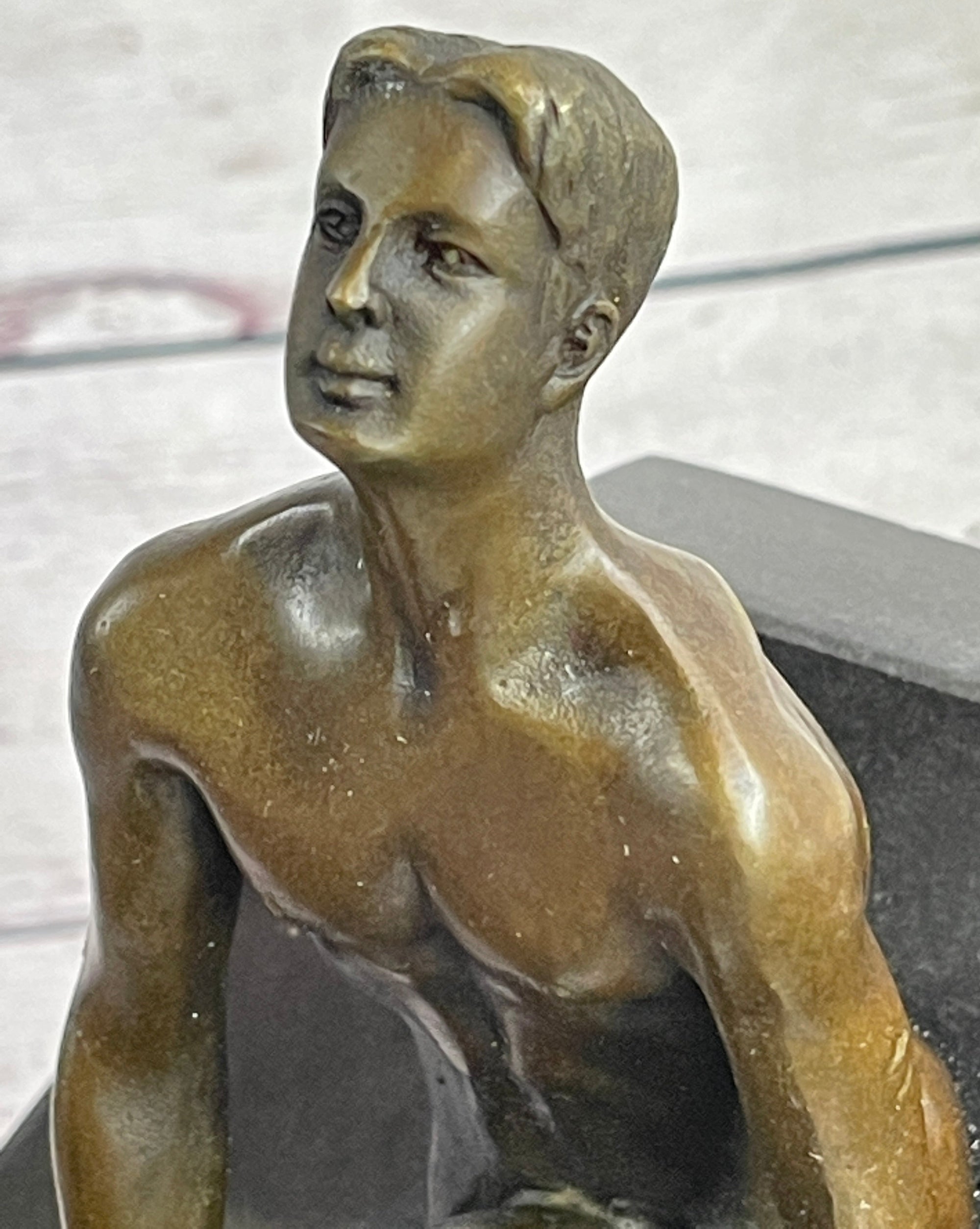 Erotic Sexual Novelty Bronze Metal Ashtray on Marble Base Reverse Cowgirl Mavchi 5&quot; x 12&quot;
