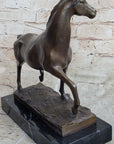 Thoroughbred Running Horse Equestrian Western Art Bronze Marble Statue Figurine