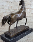 Thoroughbred Running Horse Equestrian Western Art Bronze Marble Statue Figurine