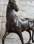 Thoroughbred Running Horse Equestrian Western Art Bronze Marble Statue Figurine