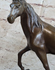 Thoroughbred Running Horse Equestrian Western Art Bronze Marble Statue Figurine