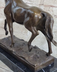 Thoroughbred Running Horse Equestrian Western Art Bronze Marble Statue Figurine