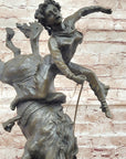 Female Horseback Rider Cowgirl Being Thrown Off Horse - Western Bronze Sculpture by Milo