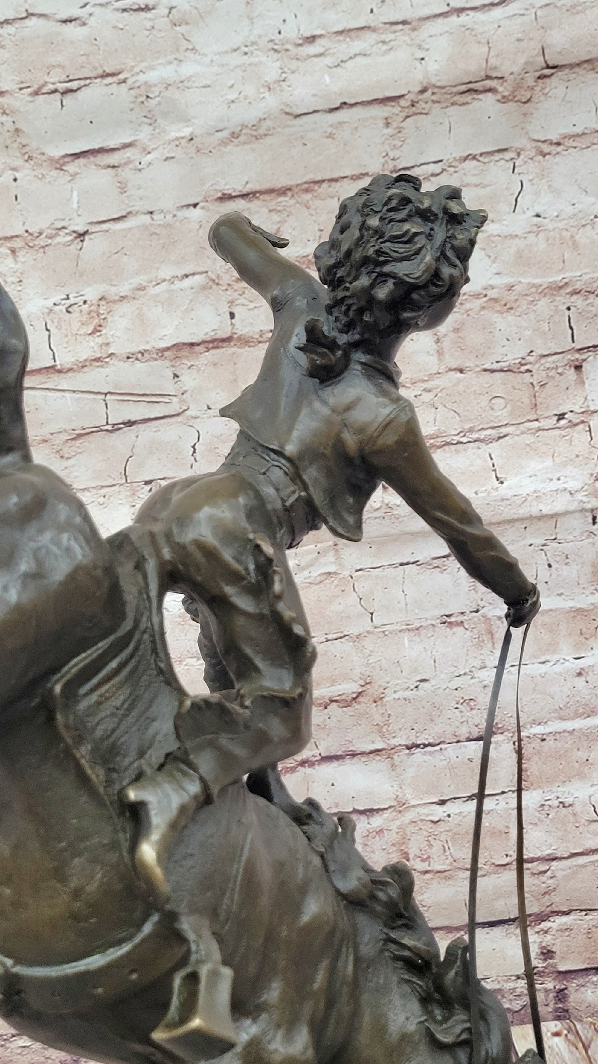 Female Horseback Rider Cowgirl Being Thrown Off Horse - Western Bronze Sculpture by Milo