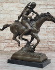 Native American Indian Warrior Hunter on Horseback - Bronze Sculpture by Mario Nick