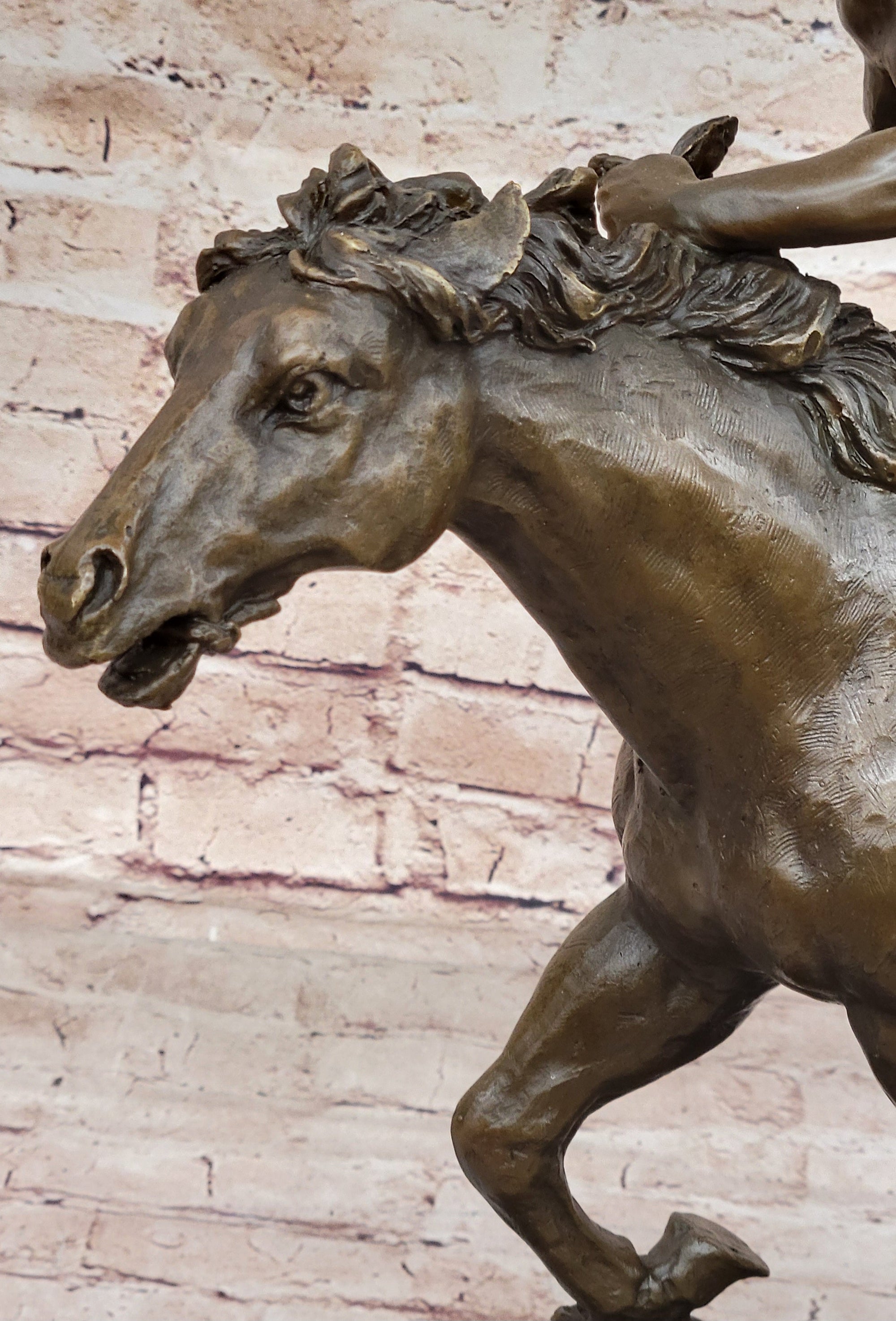 Native American Indian Warrior Hunter on Horseback - Bronze Sculpture by Mario Nick