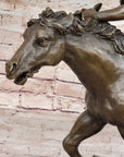 Native American Indian Warrior Hunter on Horseback - Bronze Sculpture by Mario Nick