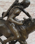 Native American Indian Warrior Hunter on Horseback - Bronze Sculpture by Mario Nick