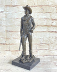 CLASSIC COWBOY BY MILO BRONZE SCULPTURE STATUE ORIGINAL MARBLE BASE FIGURINE ART