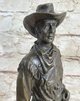 CLASSIC COWBOY BY MILO BRONZE SCULPTURE STATUE ORIGINAL MARBLE BASE FIGURINE ART