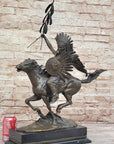 Native American Indian Warrior on Horseback - Signed Original Bronze Sculpture by Milo