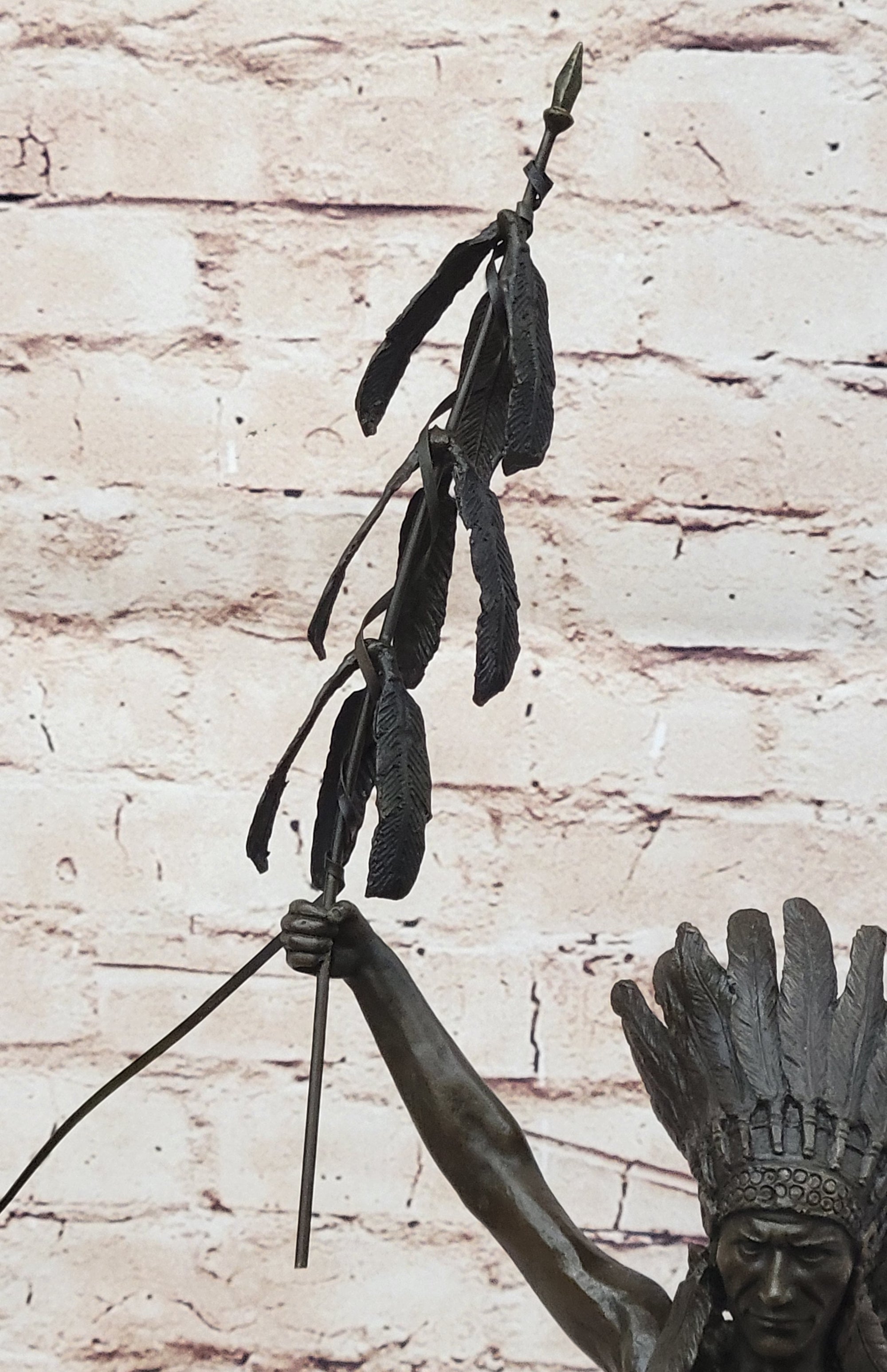 Native American Indian Warrior on Horseback - Signed Original Bronze Sculpture by Milo