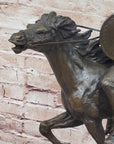 Native American Indian Warrior on Horseback - Signed Original Bronze Sculpture by Milo
