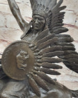 Native American Indian Warrior on Horseback - Signed Original Bronze Sculpture by Milo
