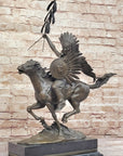 Native American Indian Warrior on Horseback - Signed Original Bronze Sculpture by Milo