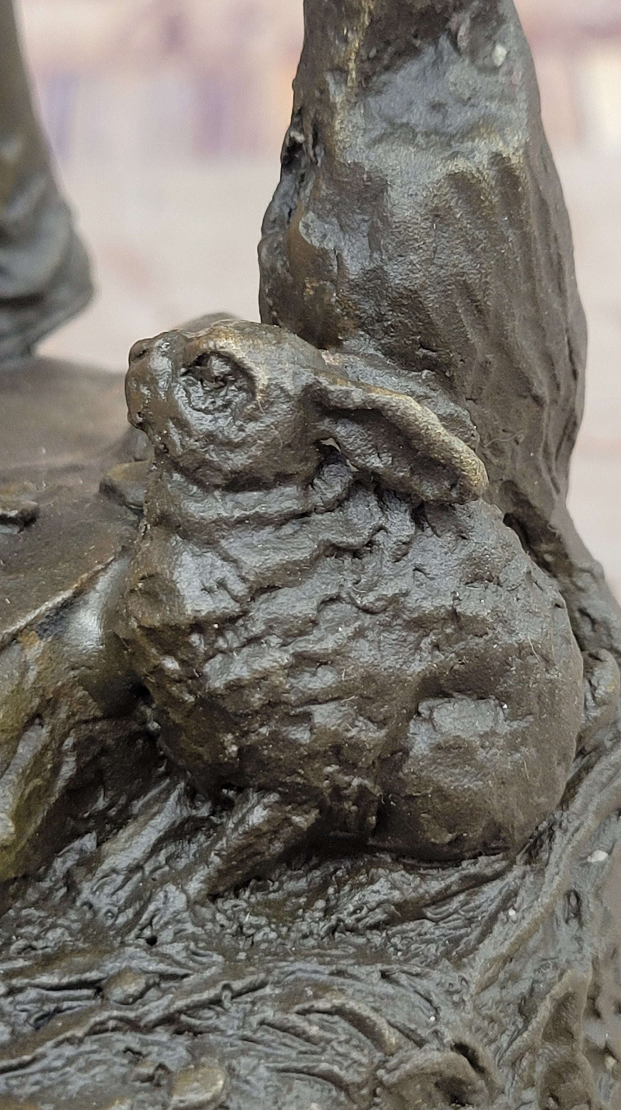 Native American Indian Shaman Holding Deer and Turkey Bronze Sculpture Statue