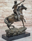Gunslinger Cowboy on Horseback Aiming Pistol - Western Bronze Sculpture by Kauba