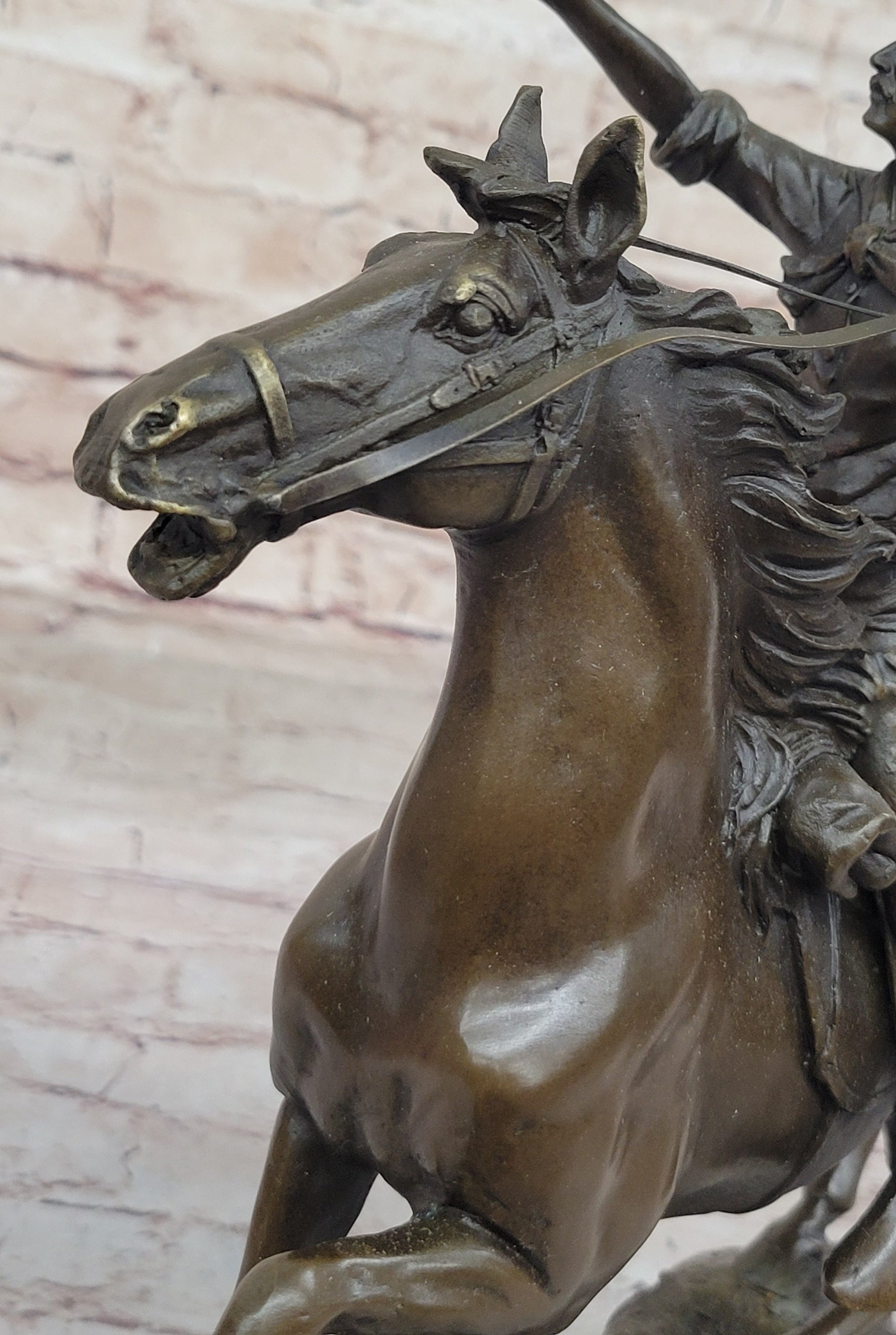 Gunslinger Cowboy on Horseback Aiming Pistol - Western Bronze Sculpture by Kauba