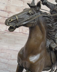 Gunslinger Cowboy on Horseback Aiming Pistol - Western Bronze Sculpture by Kauba