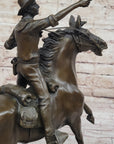Gunslinger Cowboy on Horseback Aiming Pistol - Western Bronze Sculpture by Kauba