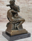 Erotic Bronze Statue Sculpture Couple Having Sex Reverse Cowgirl on Chair 7" x "5