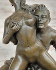 Erotic Bronze Statue Sculpture Couple Having Sex Reverse Cowgirl on Chair 7" x "5