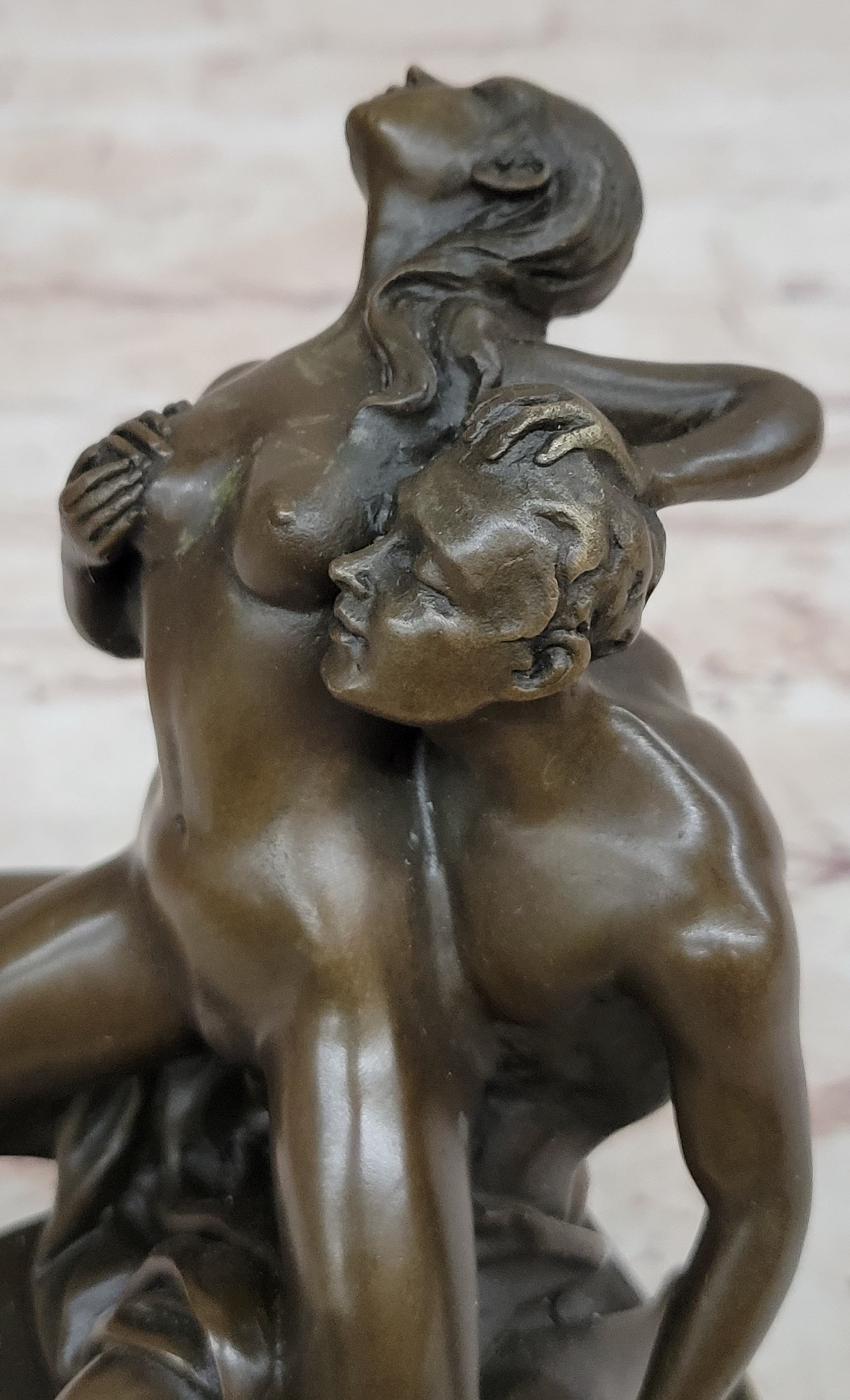 Erotic Bronze Statue Sculpture Couple Having Sex Reverse Cowgirl on Chair 7&quot; x &quot;5