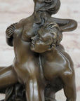 Erotic Bronze Statue Sculpture Couple Having Sex Reverse Cowgirl on Chair 7" x "5