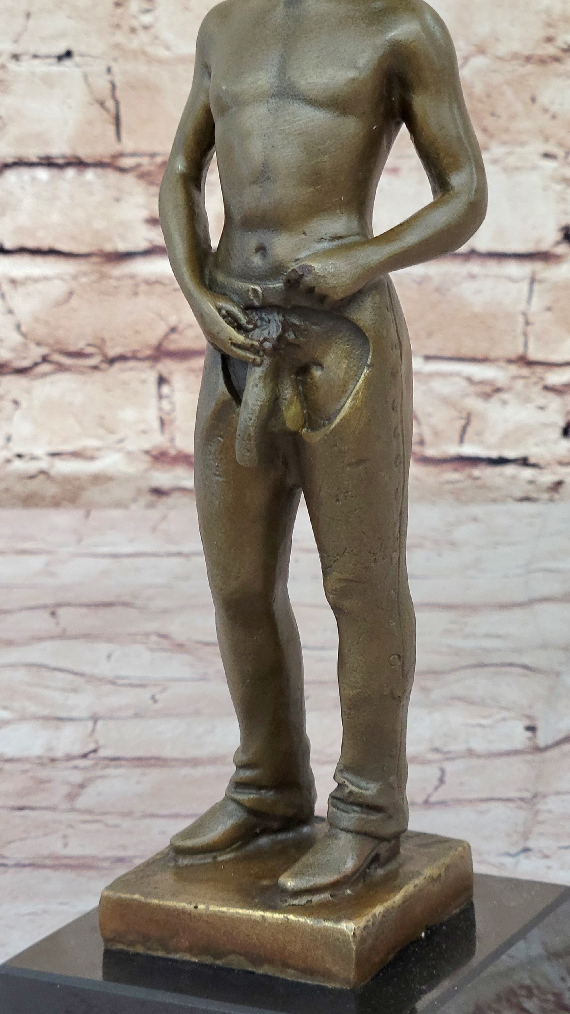 Gay Cowboy Assless Chaps Erotic Art Statue Sculpture Modern Signed Patoue 11&quot; x 4&quot;