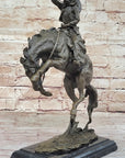 Bronco Buster Hot Cast Bronze Western Americana Decor Sculpture Statue Reproduction by Remington