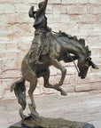 Bronco Buster Hot Cast Bronze Western Americana Decor Sculpture Statue Reproduction by Remington