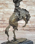 Bronco Buster Hot Cast Bronze Western Americana Decor Sculpture Statue Reproduction by Remington