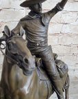 Carl Kauba (Austrian 1865-1922) Gorgeous Cowboy Shooting Gun Bronze Sculpture