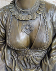 Native American Girl Bronze Bust Sculpture Statue Pocahontas Sacajawea by Villanis 19" x 11"