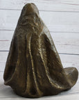 Native American Art Indian w/ Cloak Meditating Bronze Sculpture Figure Statue 11" x 10"