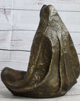 Native American Art Indian w/ Cloak Meditating Bronze Sculpture Figure Statue 11" x 10"