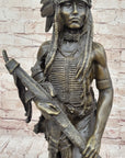 Native American Indian Warrior Bronze Metal Statue Sculpture Figure Original Art