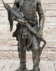 Native American Indian Warrior Bronze Metal Statue Sculpture Figure Original Art
