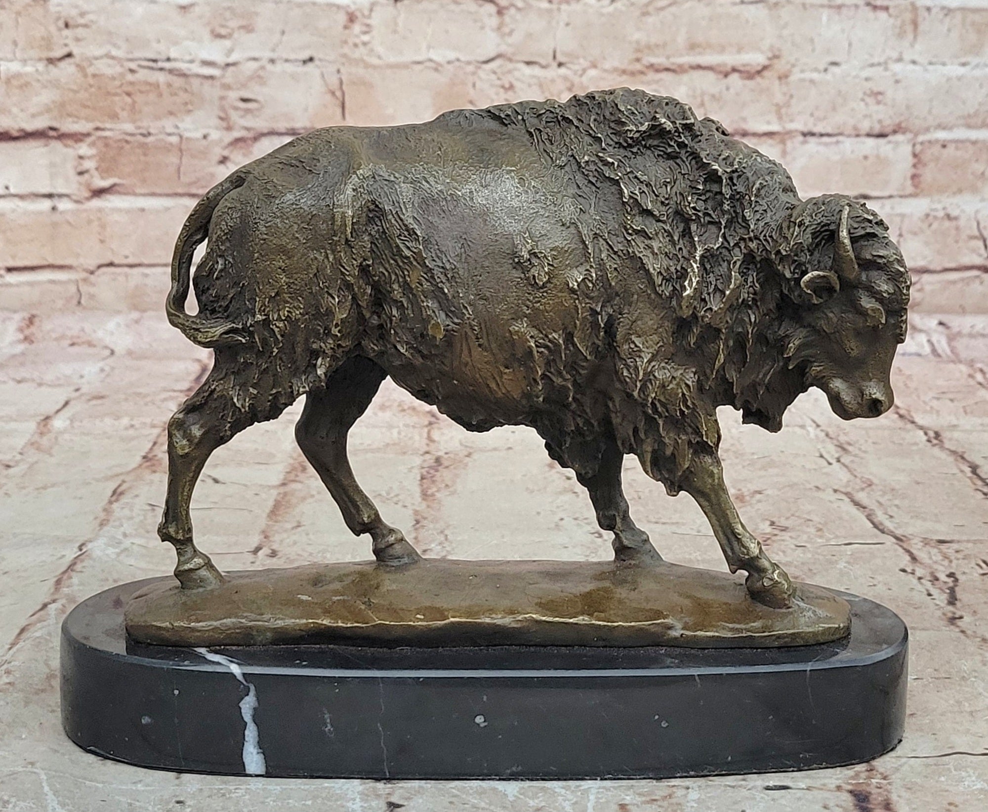 Bronze American Bison Buffalo Statue – Western Wildlife Art by Kauba
