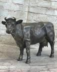 Milk Cow Cattle Bronze Statue Sculpture Figure Figurine Farm Decor 9" x 11"