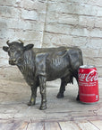 Milk Cow Cattle Bronze Statue Sculpture Figure Figurine Farm Decor 9" x 11"