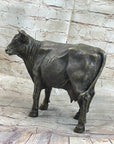 Milk Cow Cattle Bronze Statue Sculpture Figure Figurine Farm Decor 9" x 11"